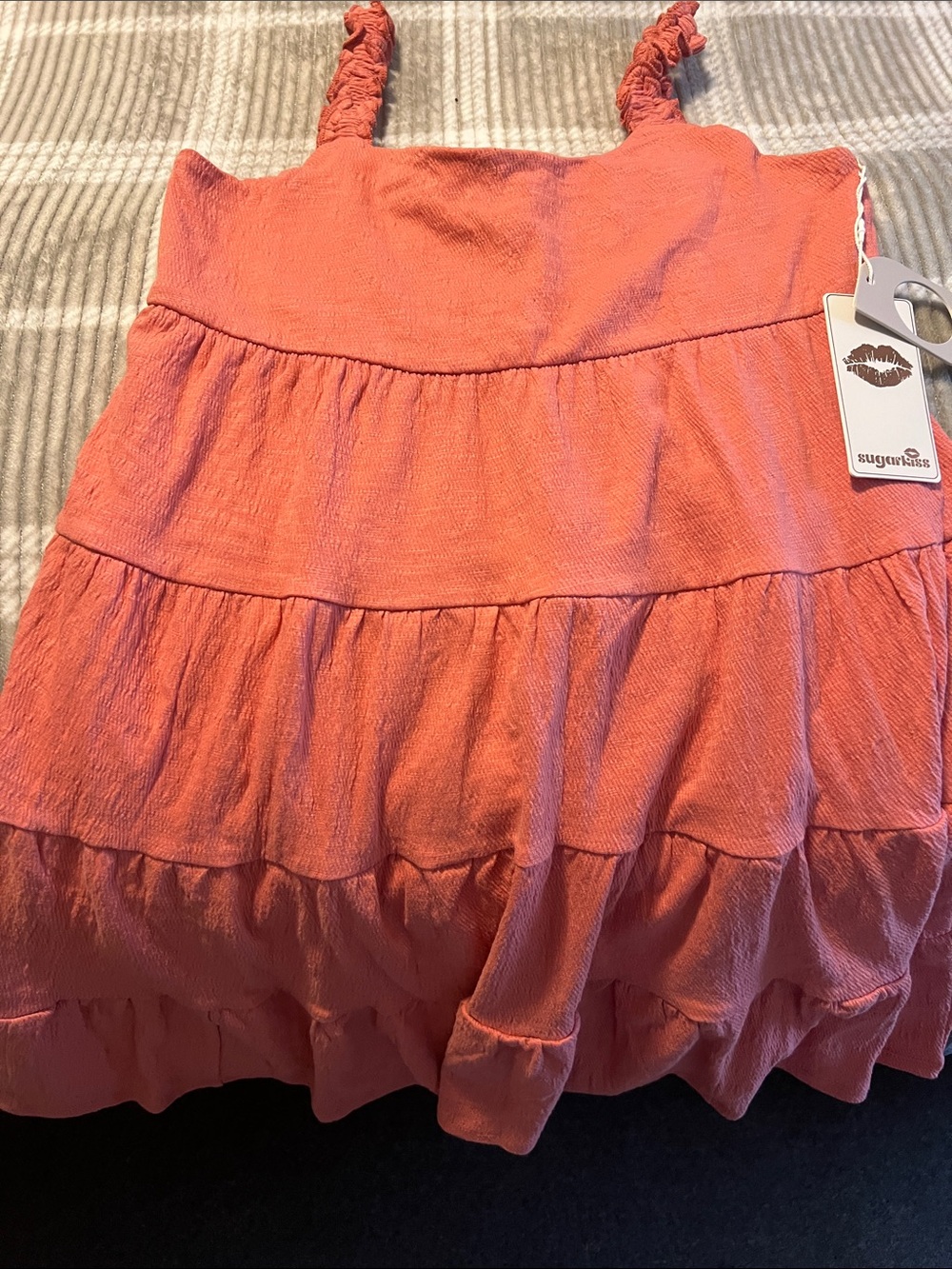 Sugarlips Coral Tiered Ruffle Women's Dress